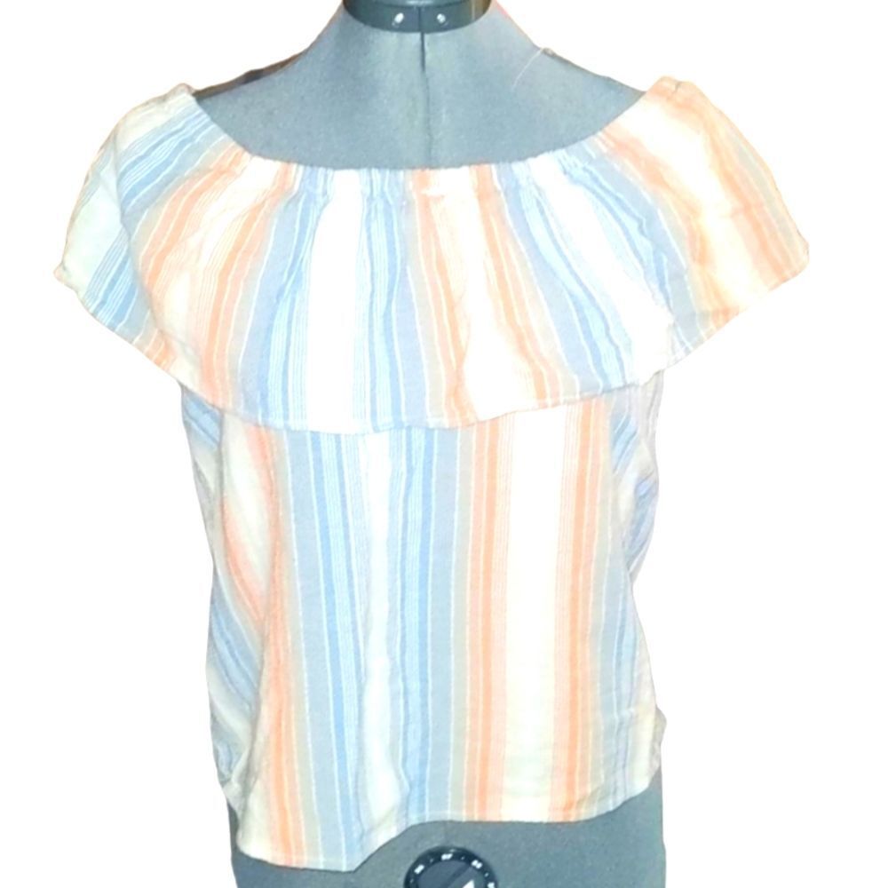 Vintage America women's  pastel‎ striped top size small